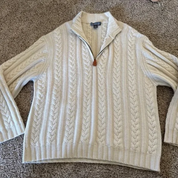 Daniel Cremieux 100% Cashmere Quarter Zip Sweater in Beige
size XXL - Picture 12 of 12